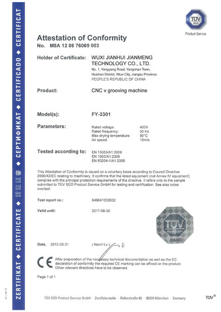 الصين Wuxi Jianhui Jianmeng Technology Co., Ltd. الشهادات